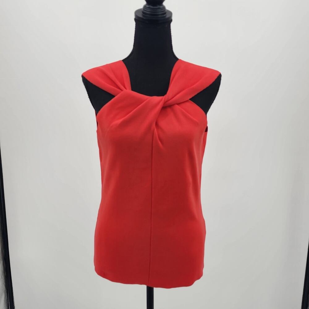 Reiss Brooke Red Twist Scoop Neck Sleeveless Halter Top NWT Size L